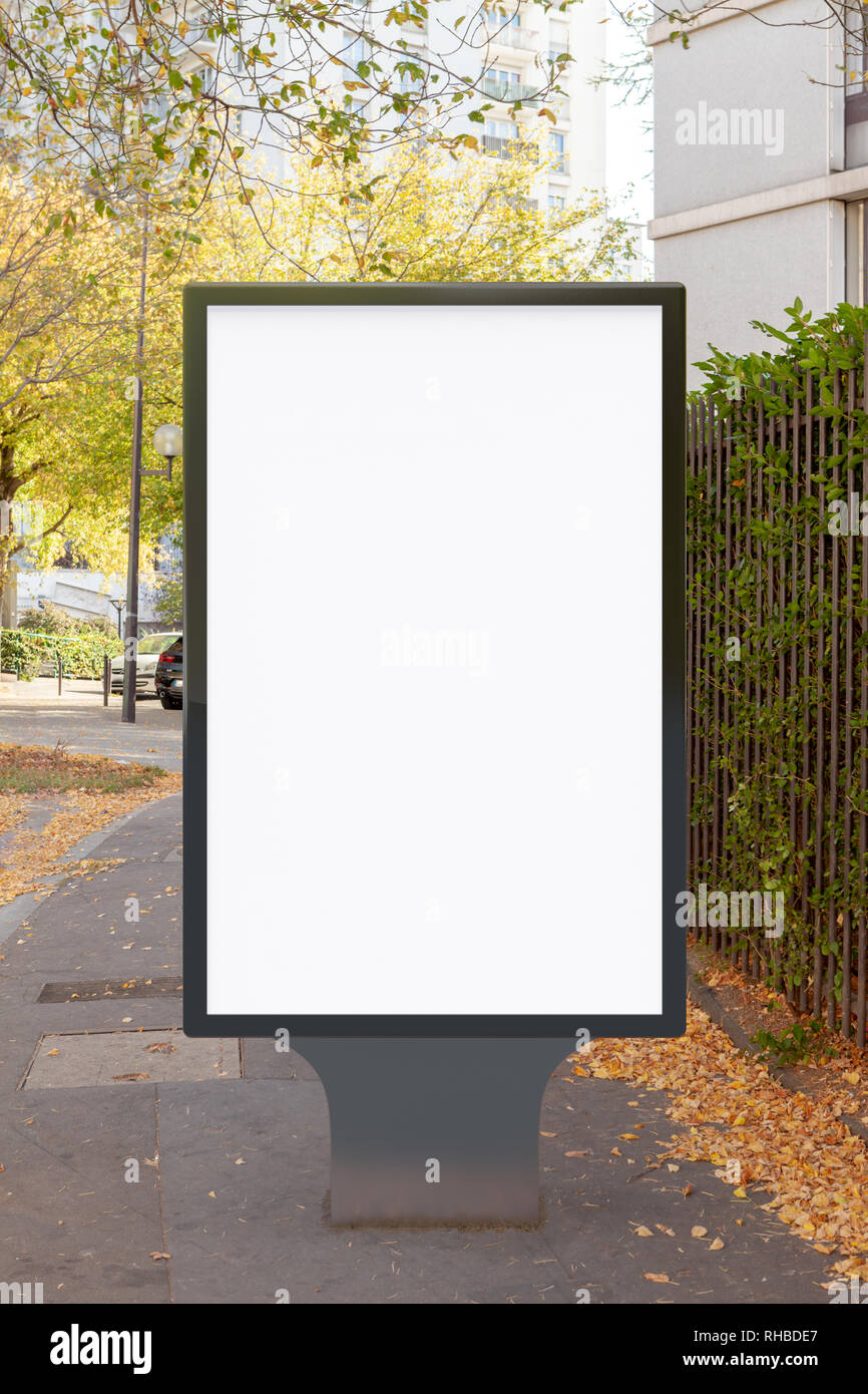 Blank street billboard poster stand Stock Photo - Alamy