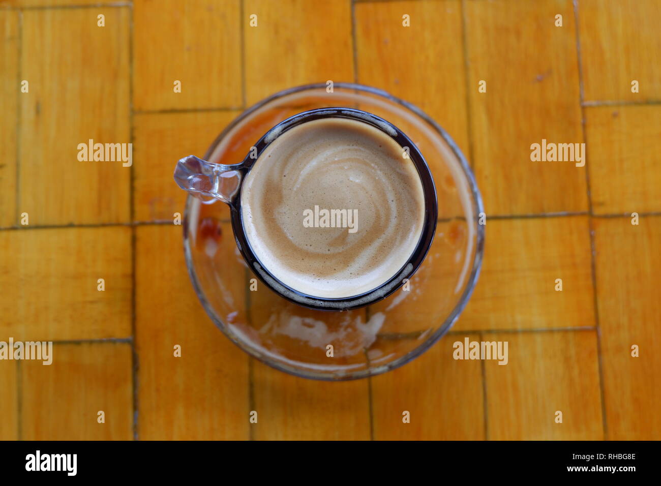 fresh cup a coffee closeup Stock Photo