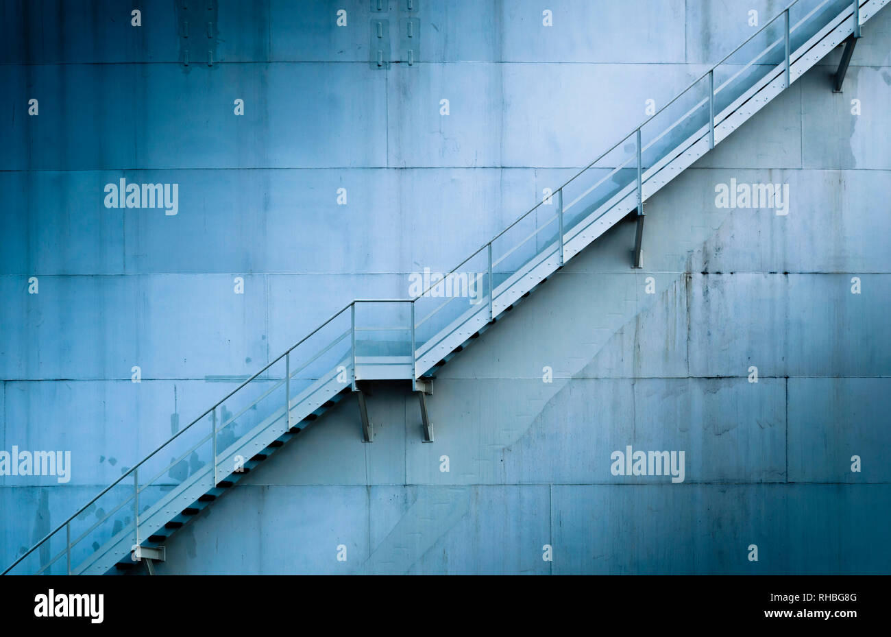 Old Metal Staircase , Toned Image. Stock Photo