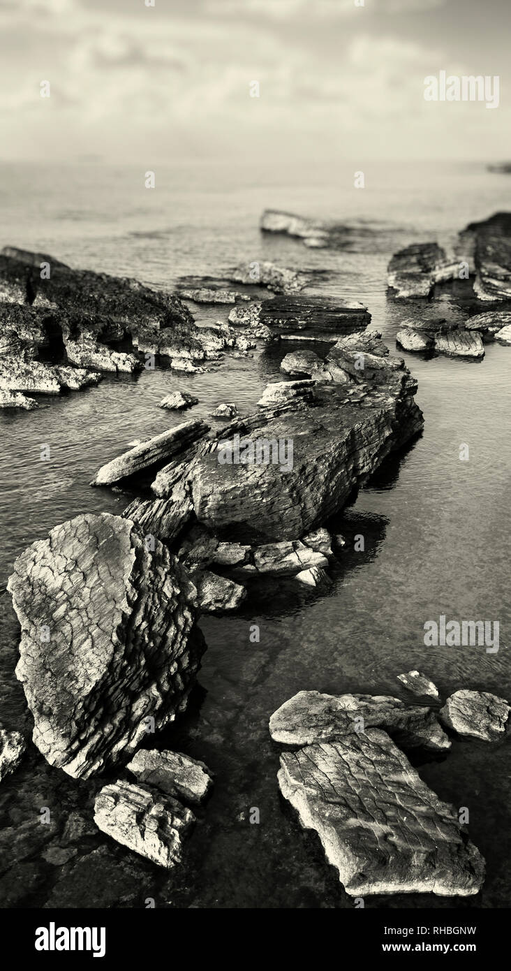 Seaside Landscape - Black and White Stock Photo - Alamy