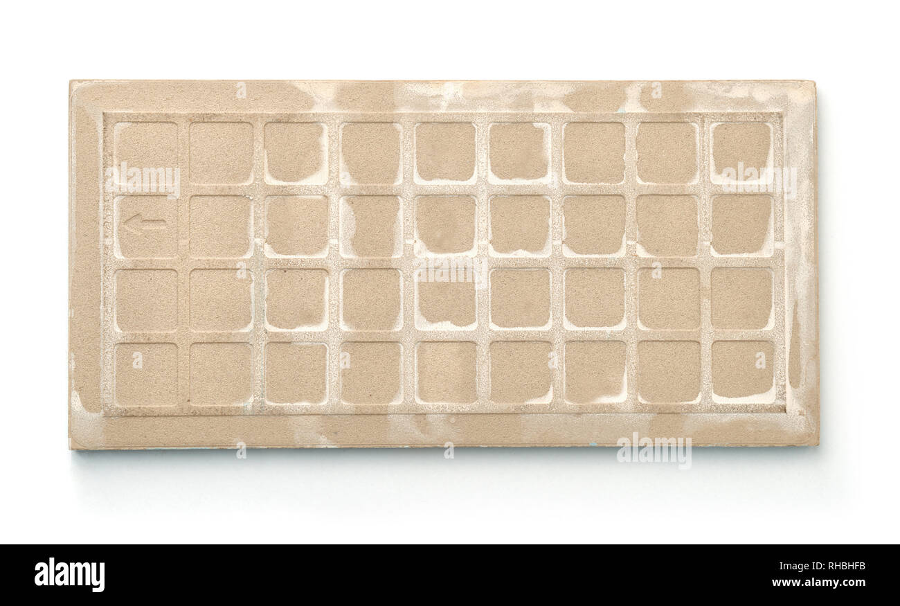 Back side of ceramic tile isolated on white Stock Photo
