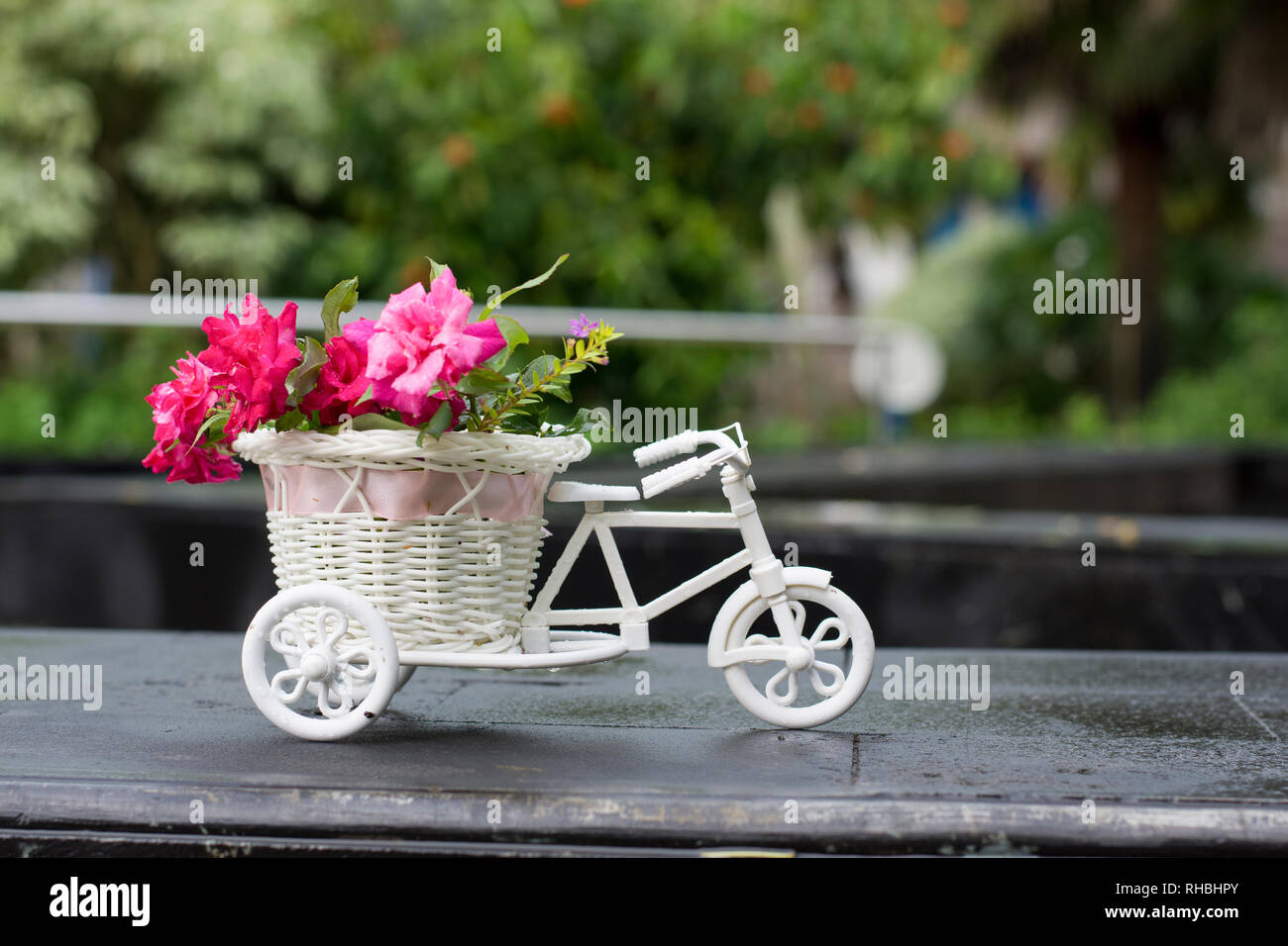 Flower delivery bike Stock Photo Alamy
