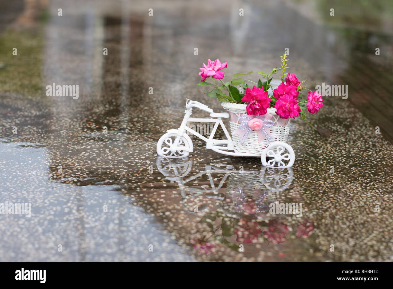 Flower delivery bike Stock Photo Alamy