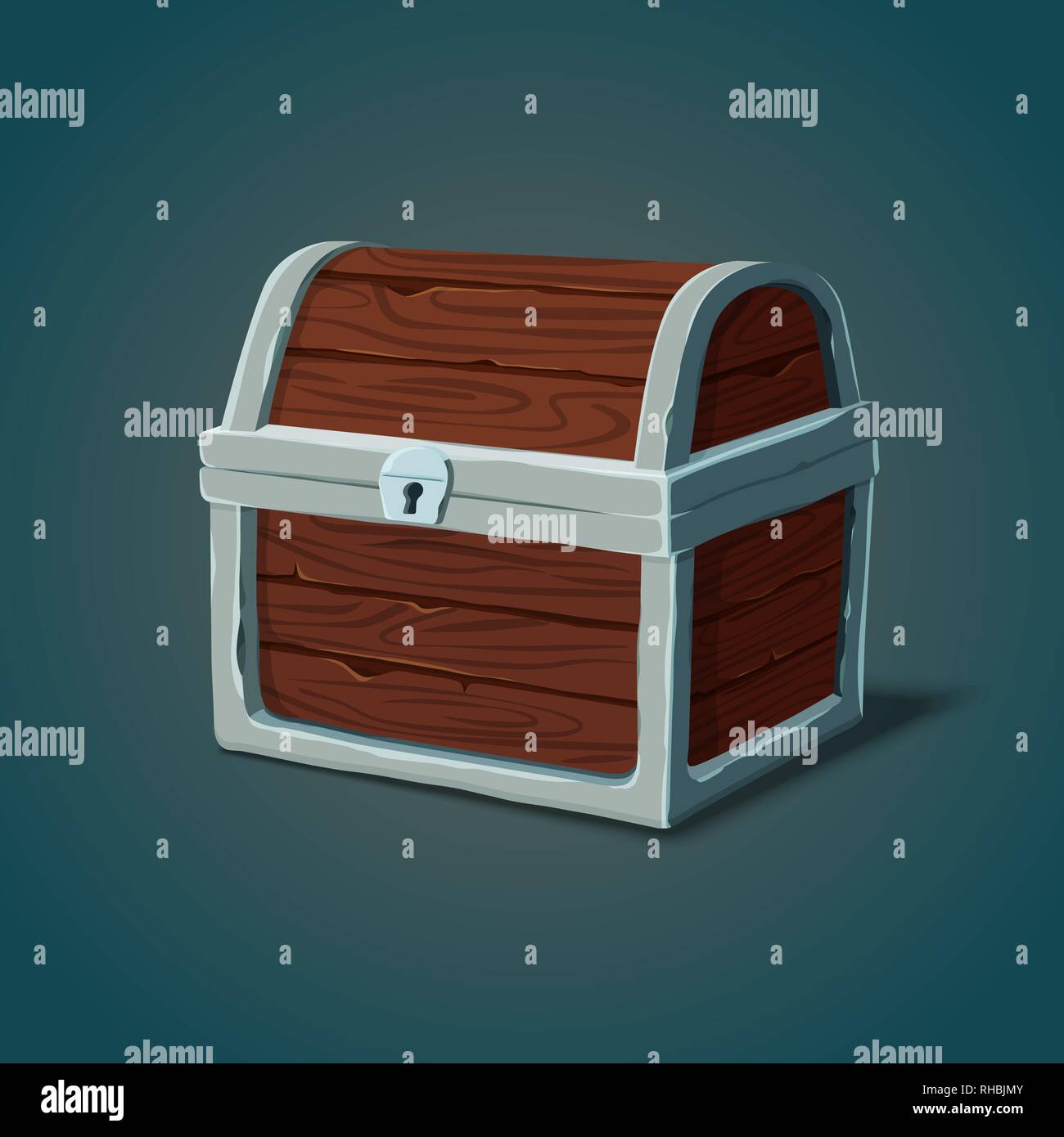 Isometric wooden dower chest Stock Vector