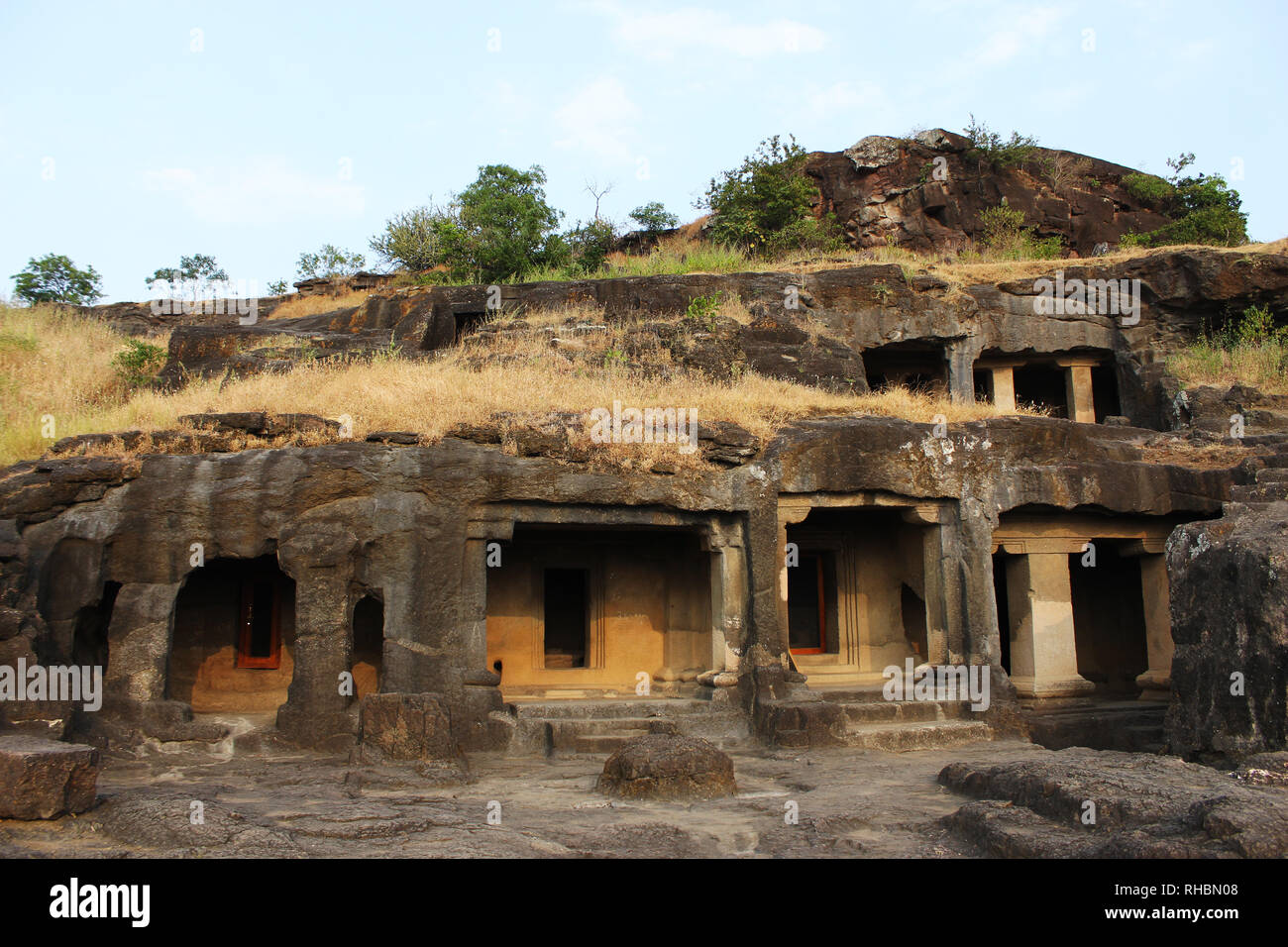 Cave 24, group of five caves, Ellora caves, Aurangabad, Maharashtra Stock Photo