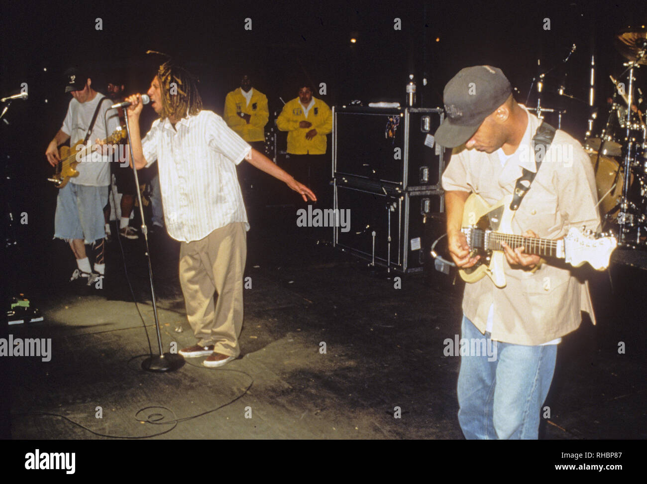 RAGE AGAINST  THE MACHINE American rock group about 1993 Stock Photo