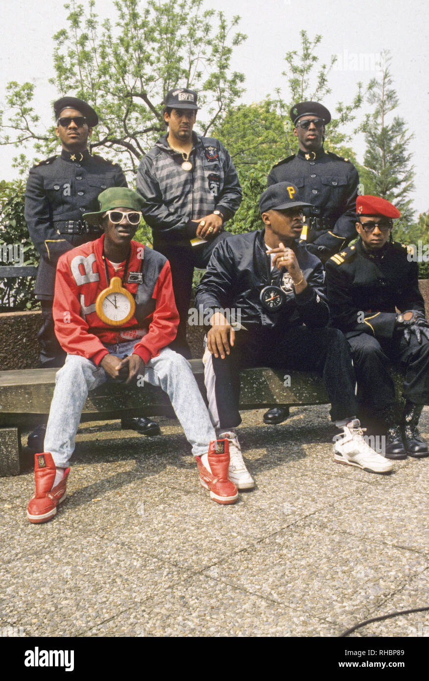 PUBLIC ENEMY American hip-hop group about 1990 Stock Photo