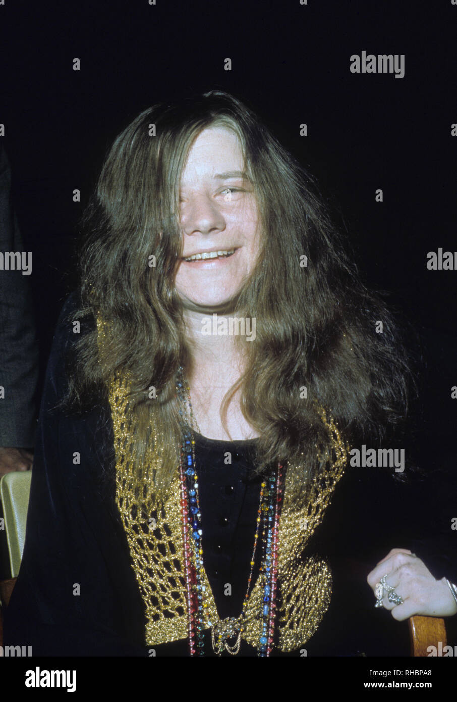 JANIS JOPLIN (1943-1970) American rock singer in 1969. Photo: Jeffrey Mayer Stock Photo