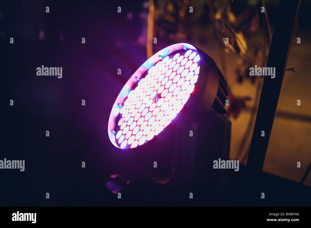 Stage led light or spot led lights at the concert, disco, club or bar.  Spotlight illuminate the area in the dark background Stock Photo - Alamy