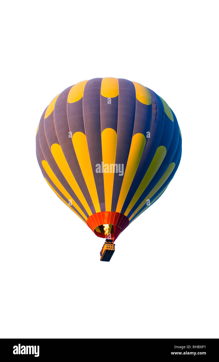 Colorful hot air balloon isolated on white background Stock Photo - Alamy