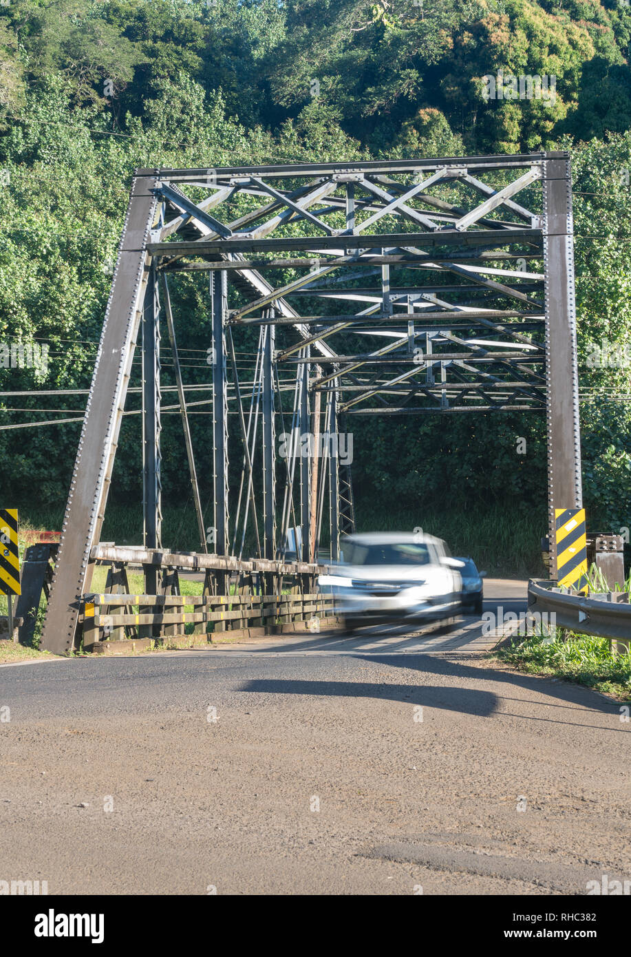 Old steel girder bridge on road to Hanalei in Kauai Stock Photo Alamy