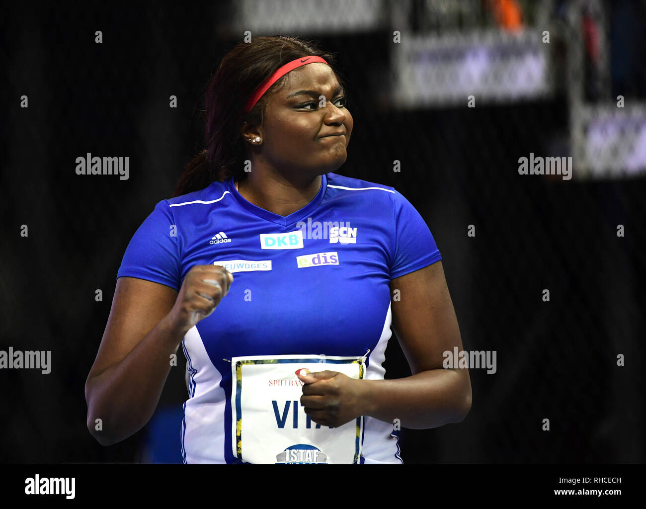 Berlin, Germany. 01st Feb, 2019. ISTAF Indoor, discus throwing, mixed, in the Mercedes-Benz Arena: Claudine Vita (Germany). Credit: Soeren Stache/dpa/Alamy Live News Stock Photo