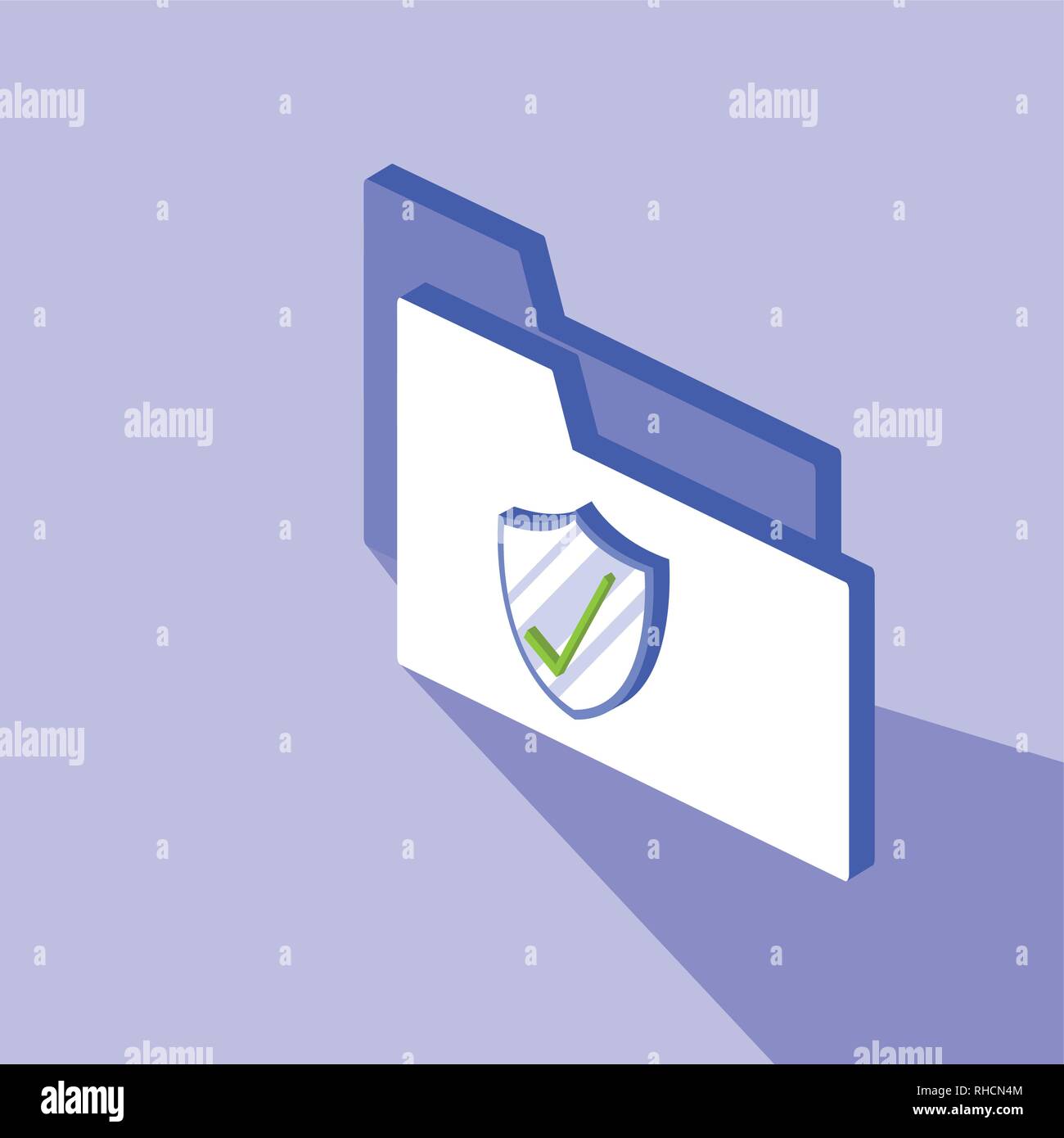 cyber security with folder and shield vector illustration design Stock ...