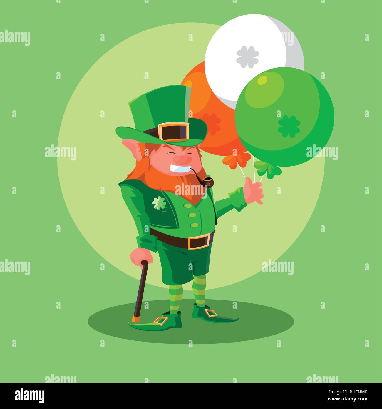 comic leprechaun with balloons helium vector illustration design Stock ...
