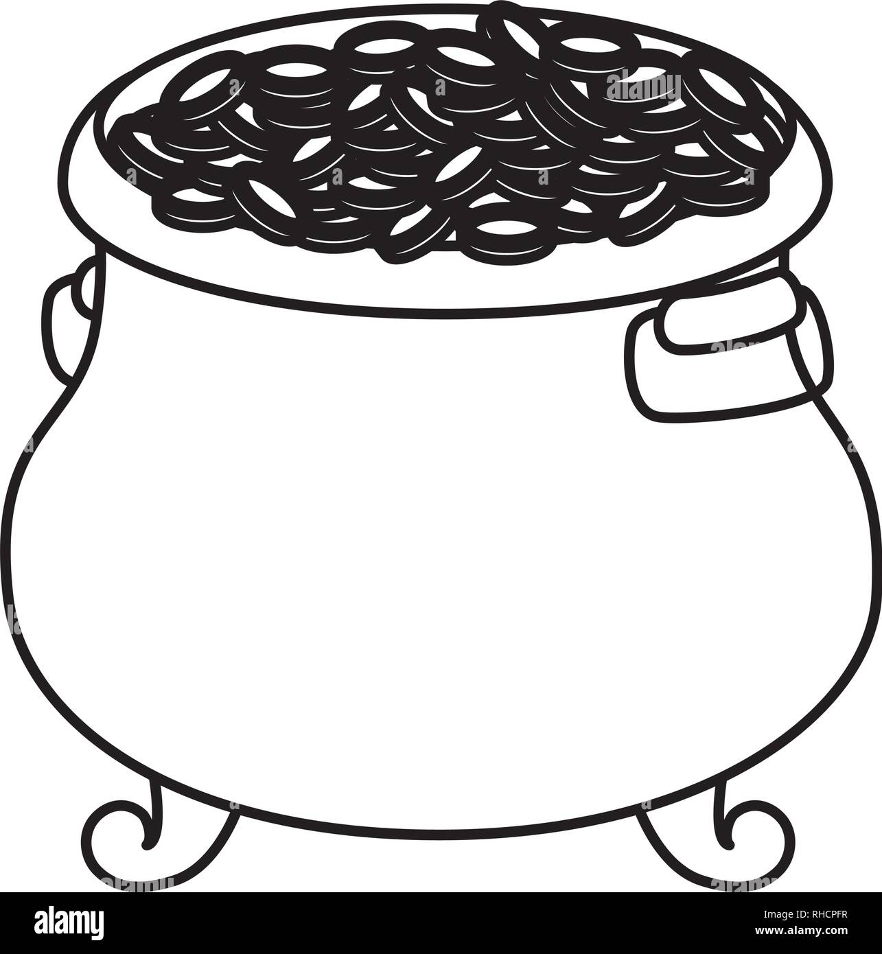 treasure cauldron with coins Stock Vector Image & Art - Alamy