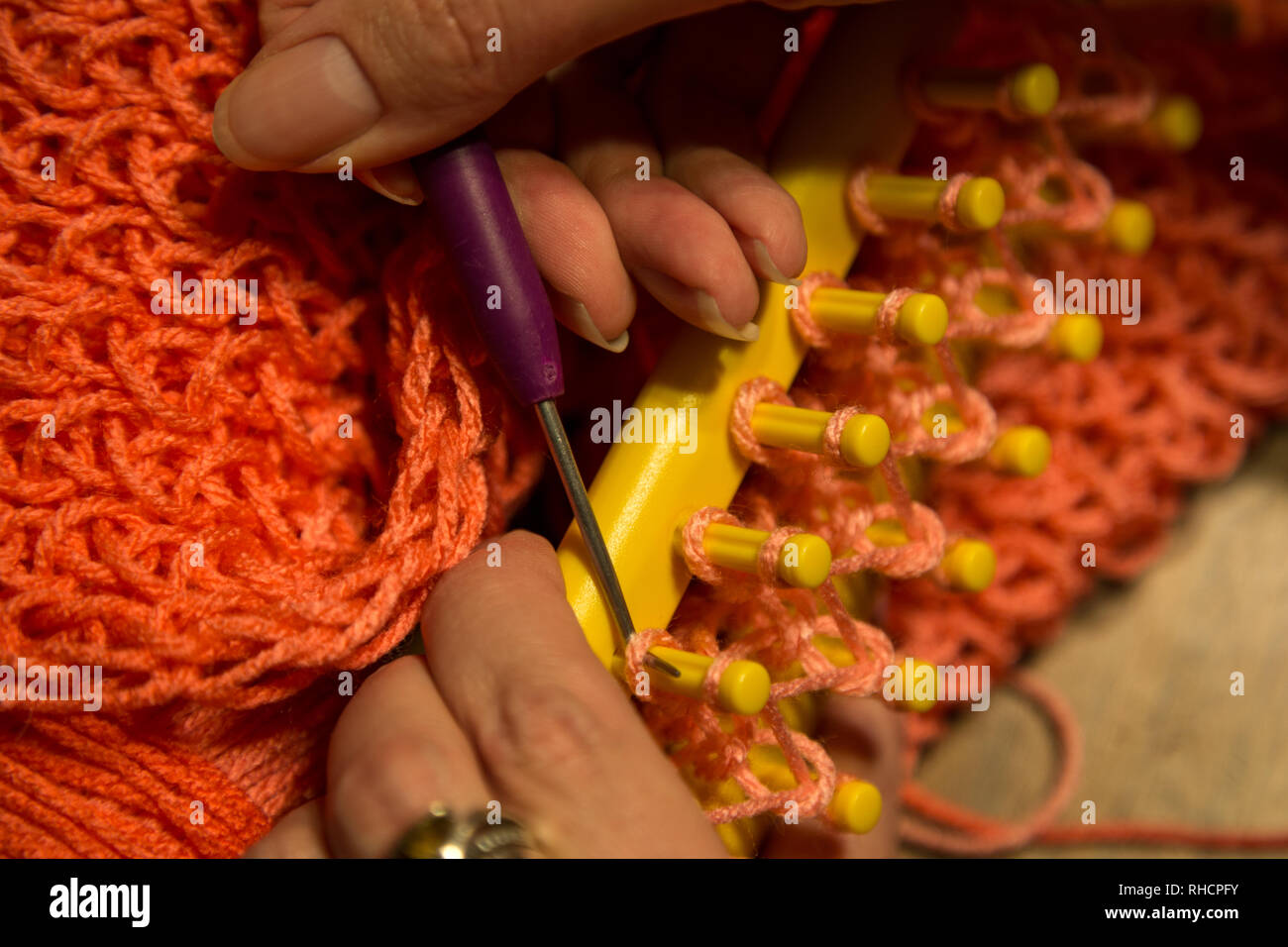 Form Knitting. Stock Photo