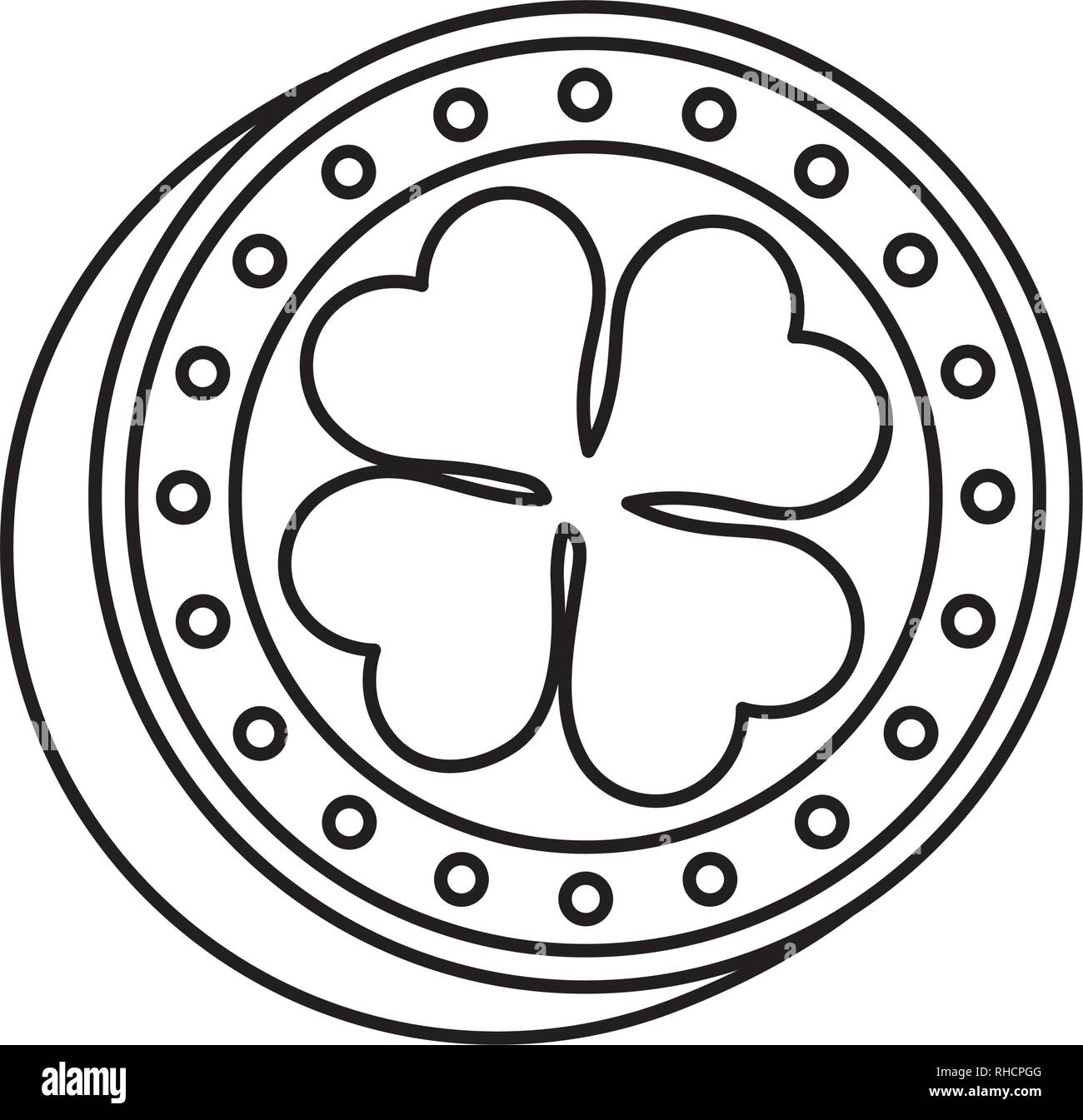 coin with clover icon Stock Vector Image & Art - Alamy
