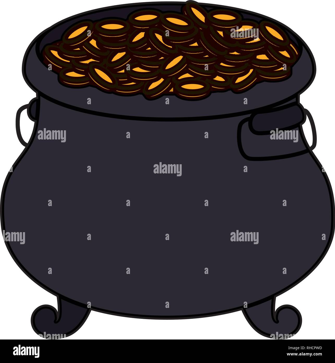 treasure cauldron with coins Stock Vector Image & Art - Alamy