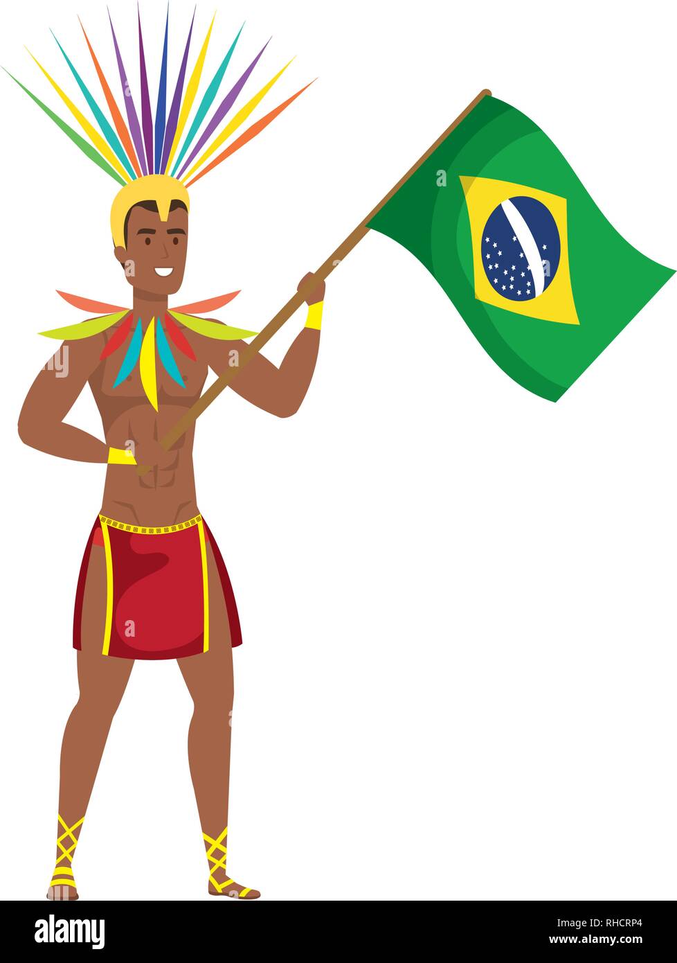 brazilian male dancer waving flag Stock Vector Image & Art - Alamy