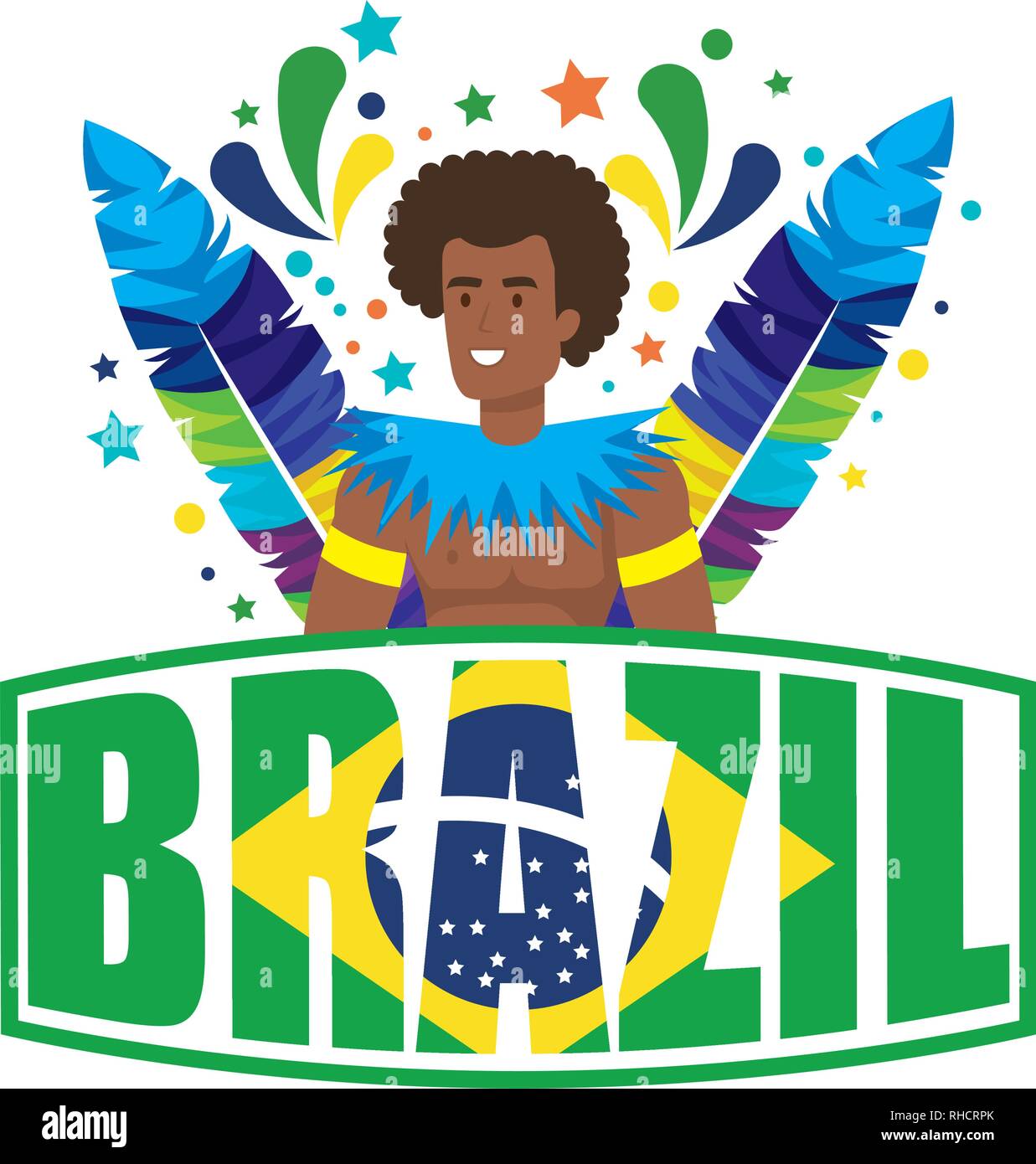 brazilian male dancer with brazil label Stock Vector Image & Art - Alamy