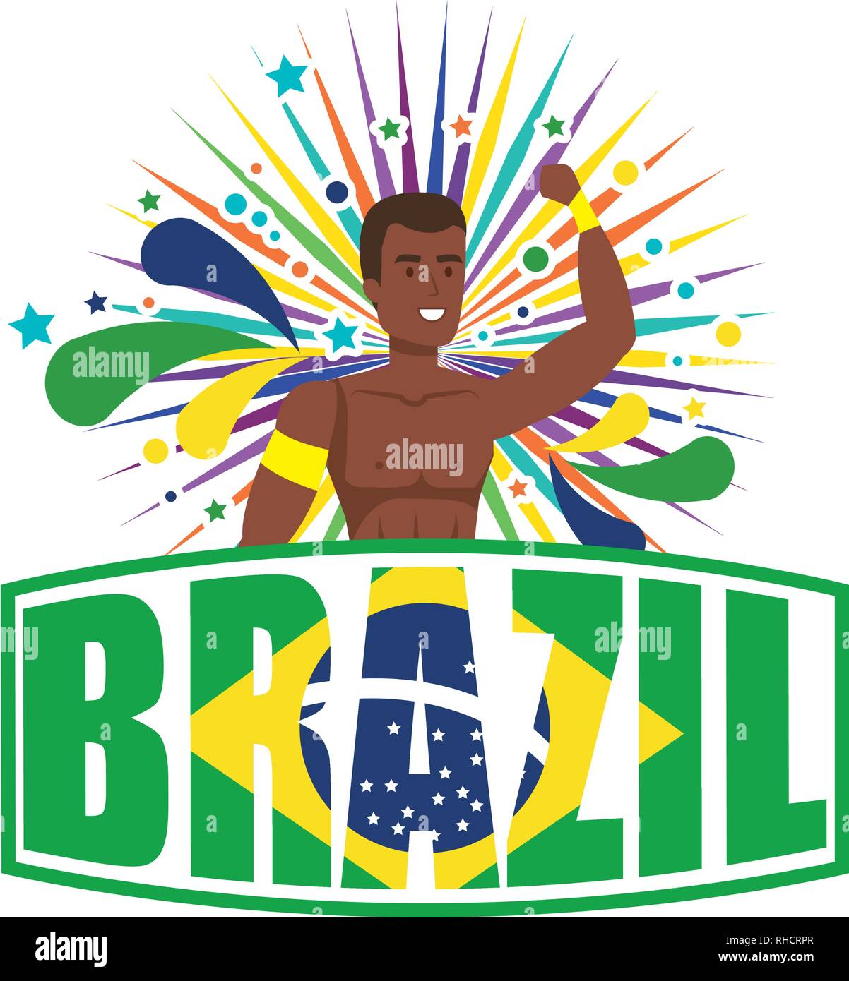 brazilian male dancer with brazil label Stock Vector Image & Art - Alamy
