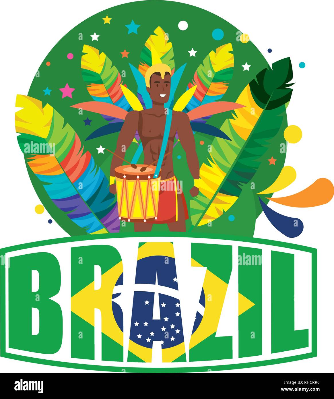 brazilian male dancer with brazil label Stock Vector Image & Art - Alamy