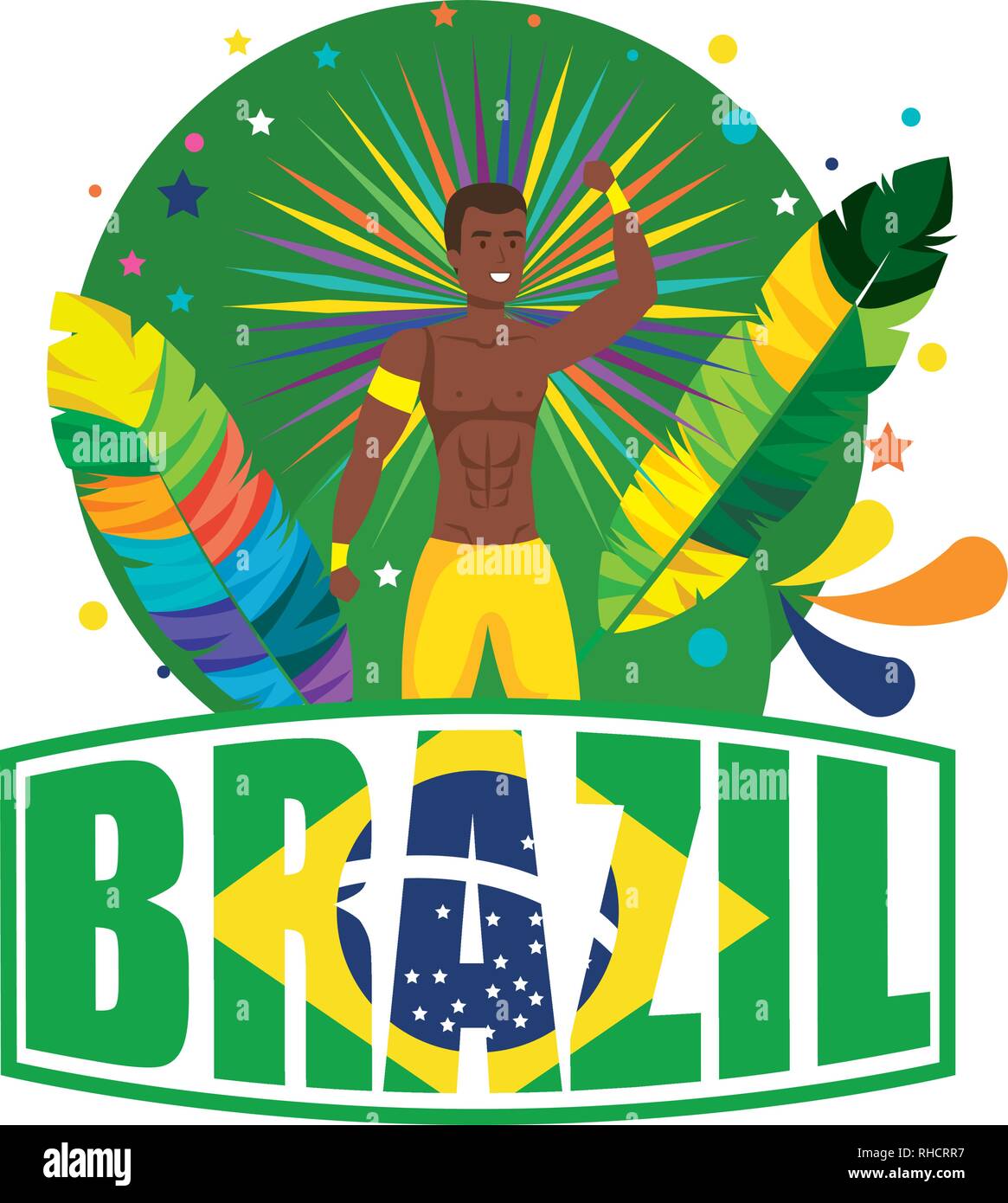 brazilian male dancer with brazil label Stock Vector Image & Art - Alamy