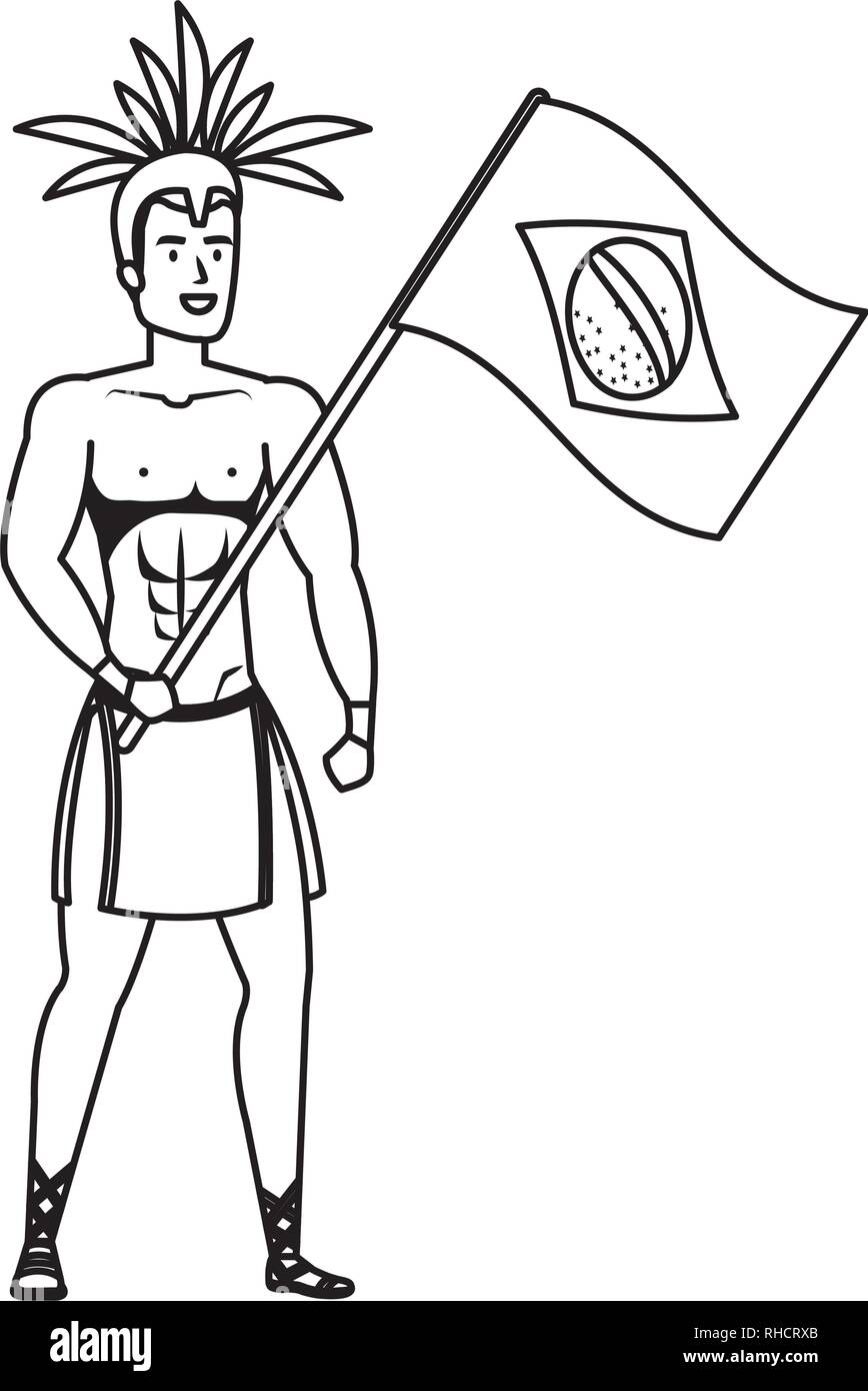 brazilian male dancer waving flag Stock Vector Image & Art - Alamy
