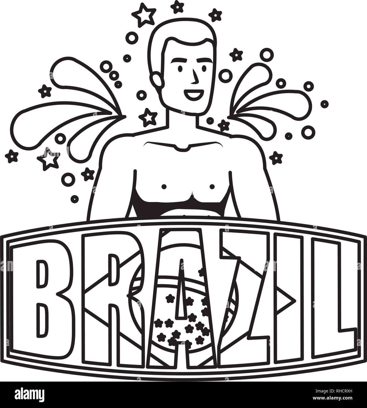 brazilian male dancer with brazil label Stock Vector Image & Art - Alamy