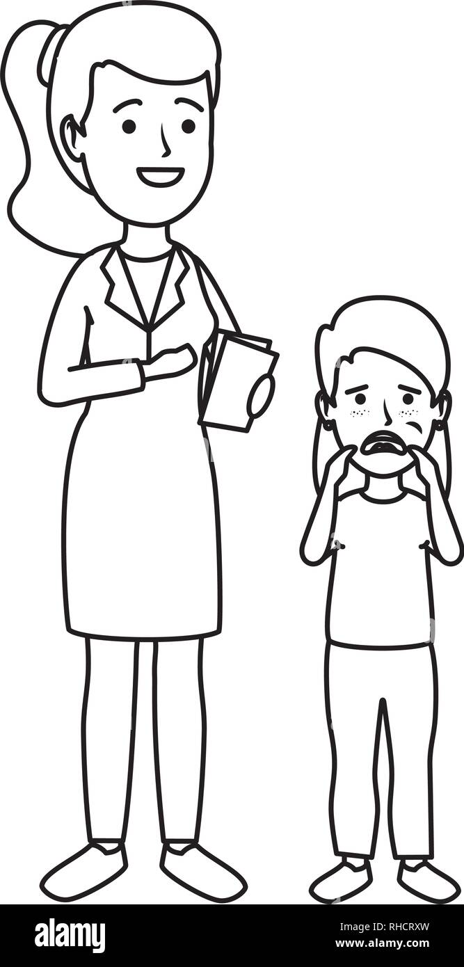 Lady Dentist Clipart Black And White