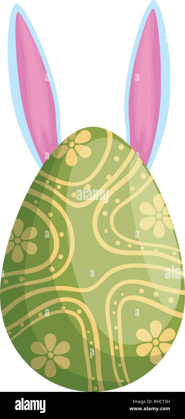 egg painted with rabbit ears easter icon Stock Vector Image & Art - Alamy