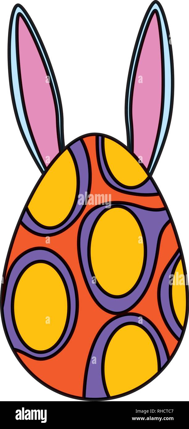 egg painted with rabbit ears easter icon Stock Vector Image & Art - Alamy