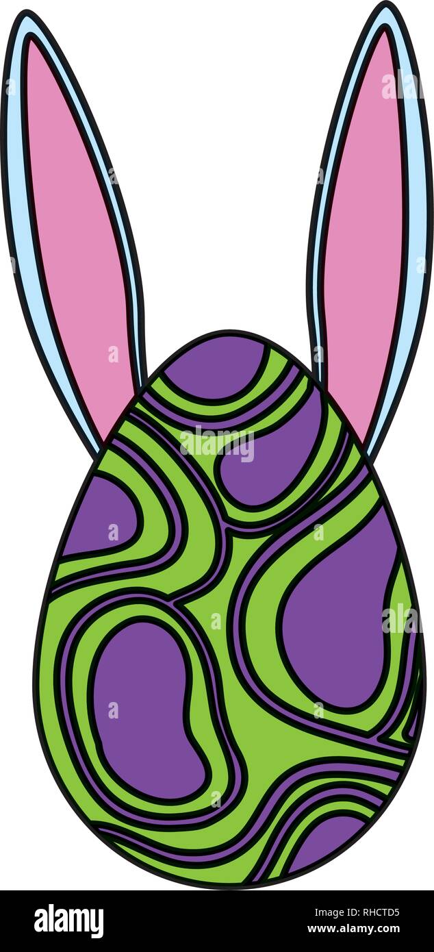 egg painted with rabbit ears easter icon Stock Vector Image & Art - Alamy