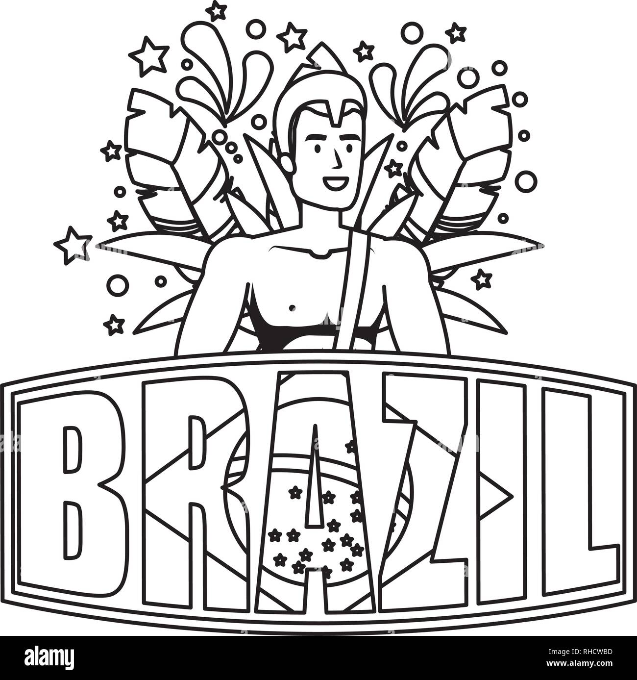 brazilian male dancer with brazil label Stock Vector Image & Art - Alamy