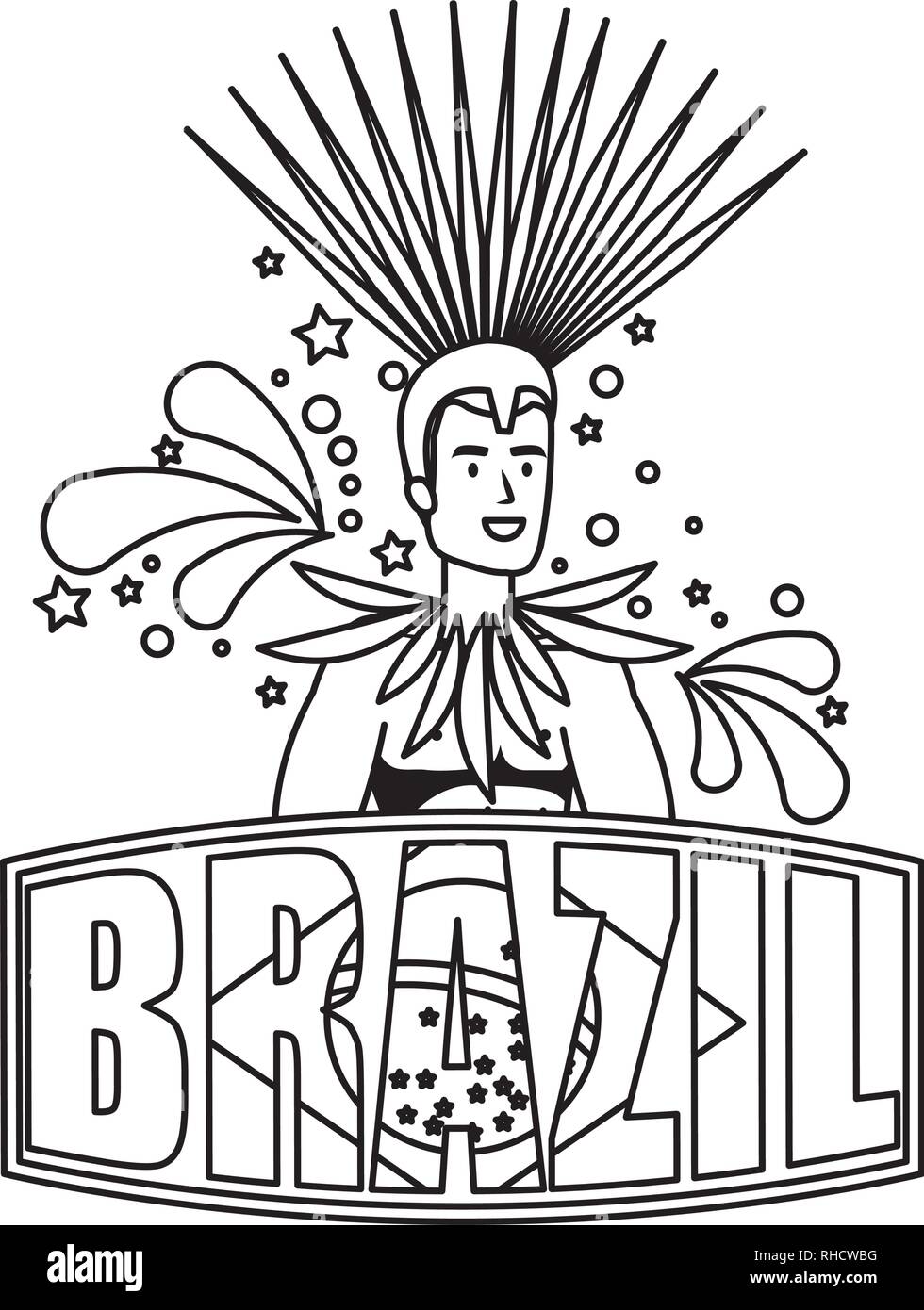 brazilian male dancer with brazil label Stock Vector Image & Art - Alamy
