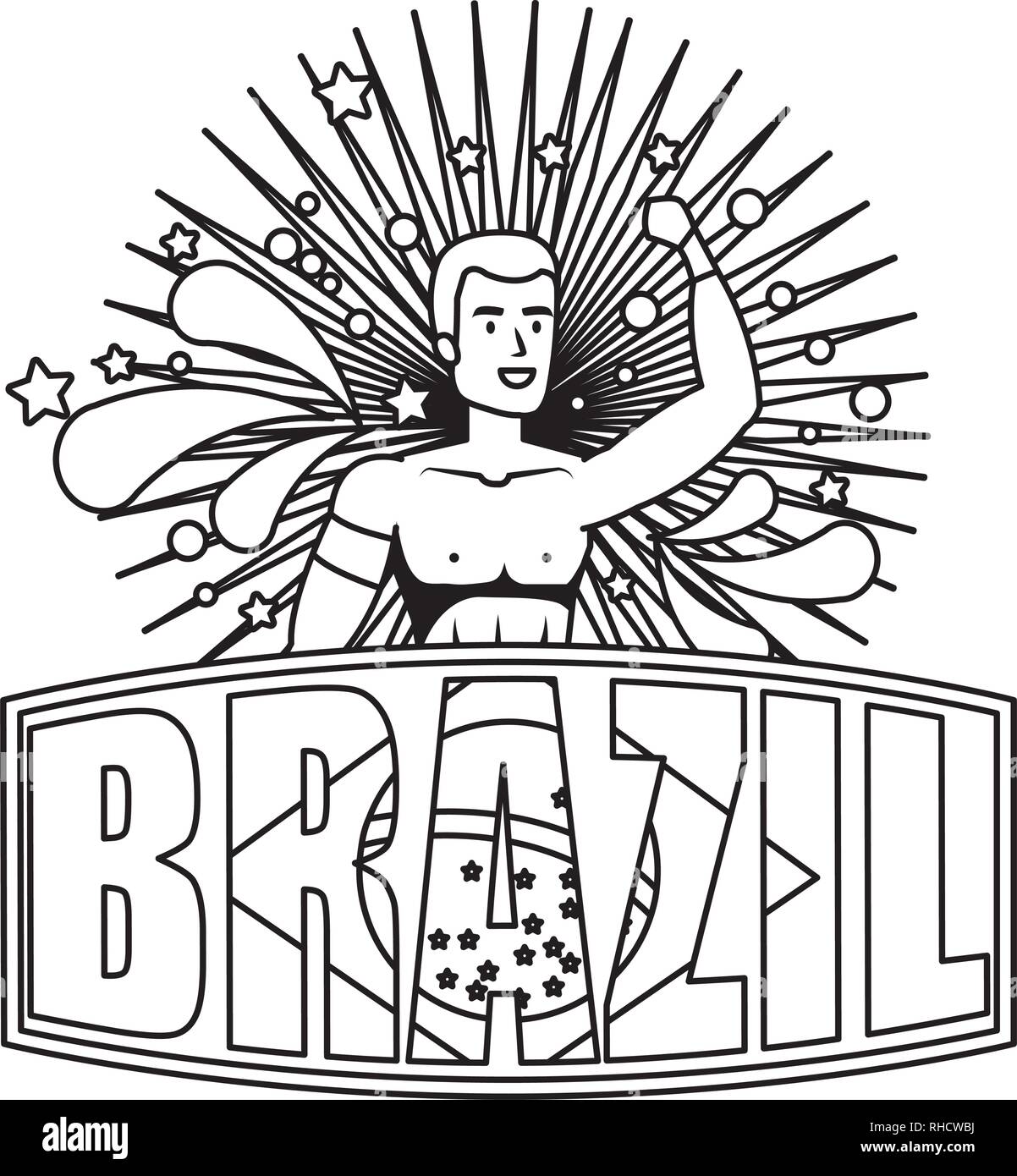 brazilian male dancer with brazil label Stock Vector Image & Art - Alamy