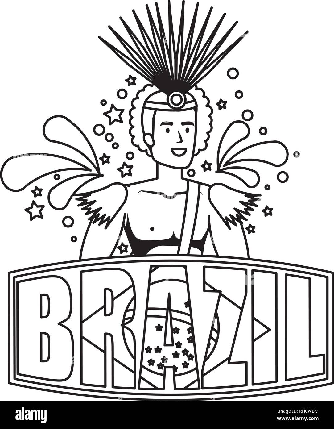 brazilian male dancer with brazil label Stock Vector Image & Art - Alamy