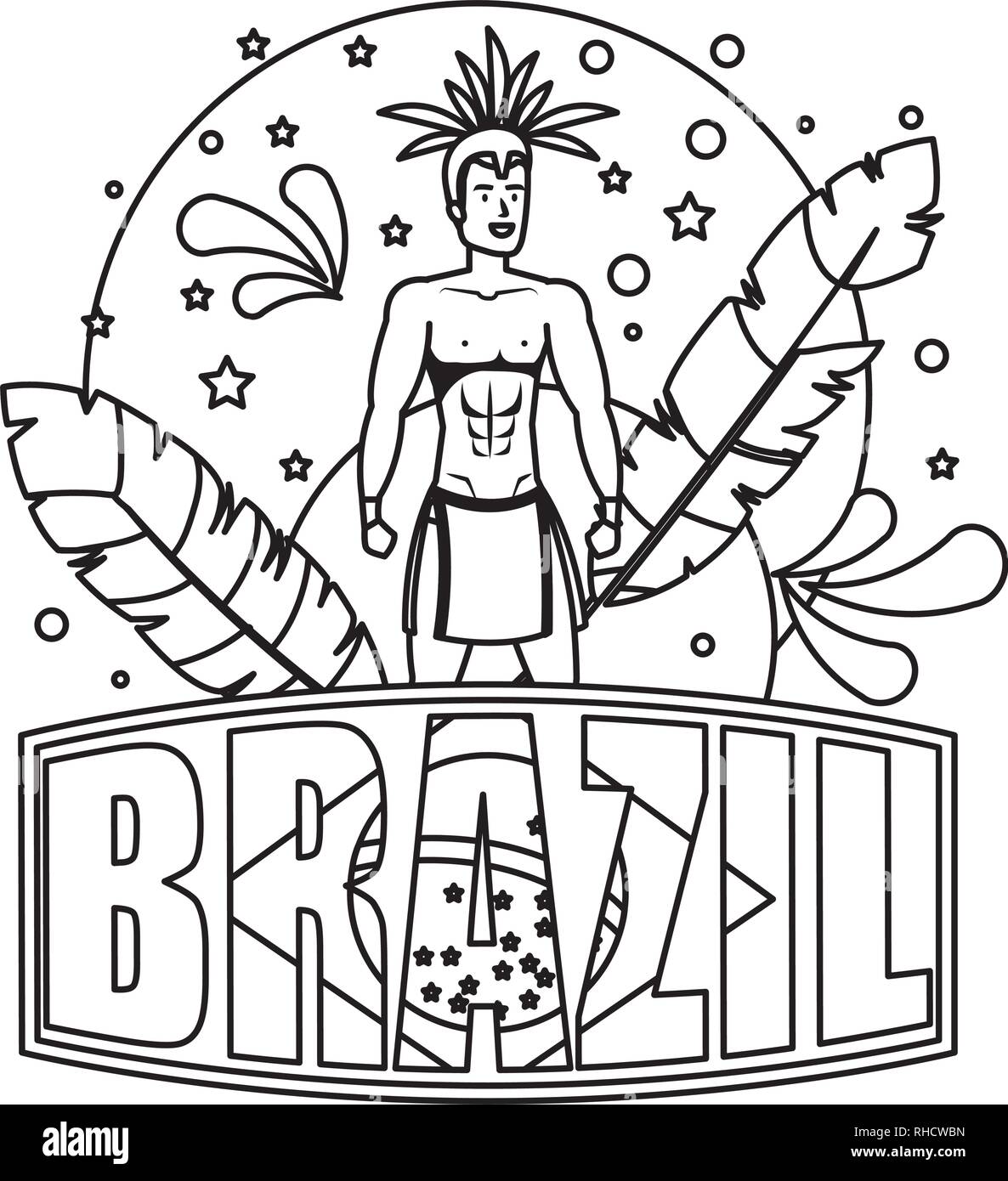 brazilian male dancer with brazil label Stock Vector Image & Art - Alamy