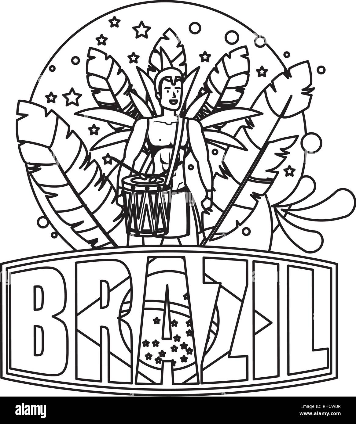 brazilian male dancer with brazil label Stock Vector Image & Art - Alamy