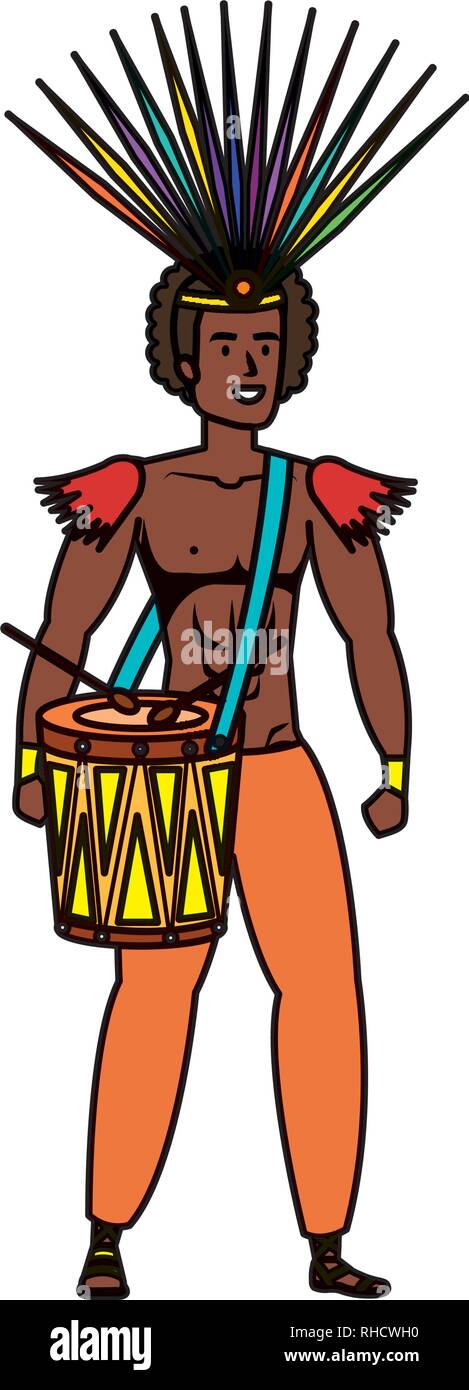 brazilian male dancer playing drum Stock Vector Image & Art - Alamy