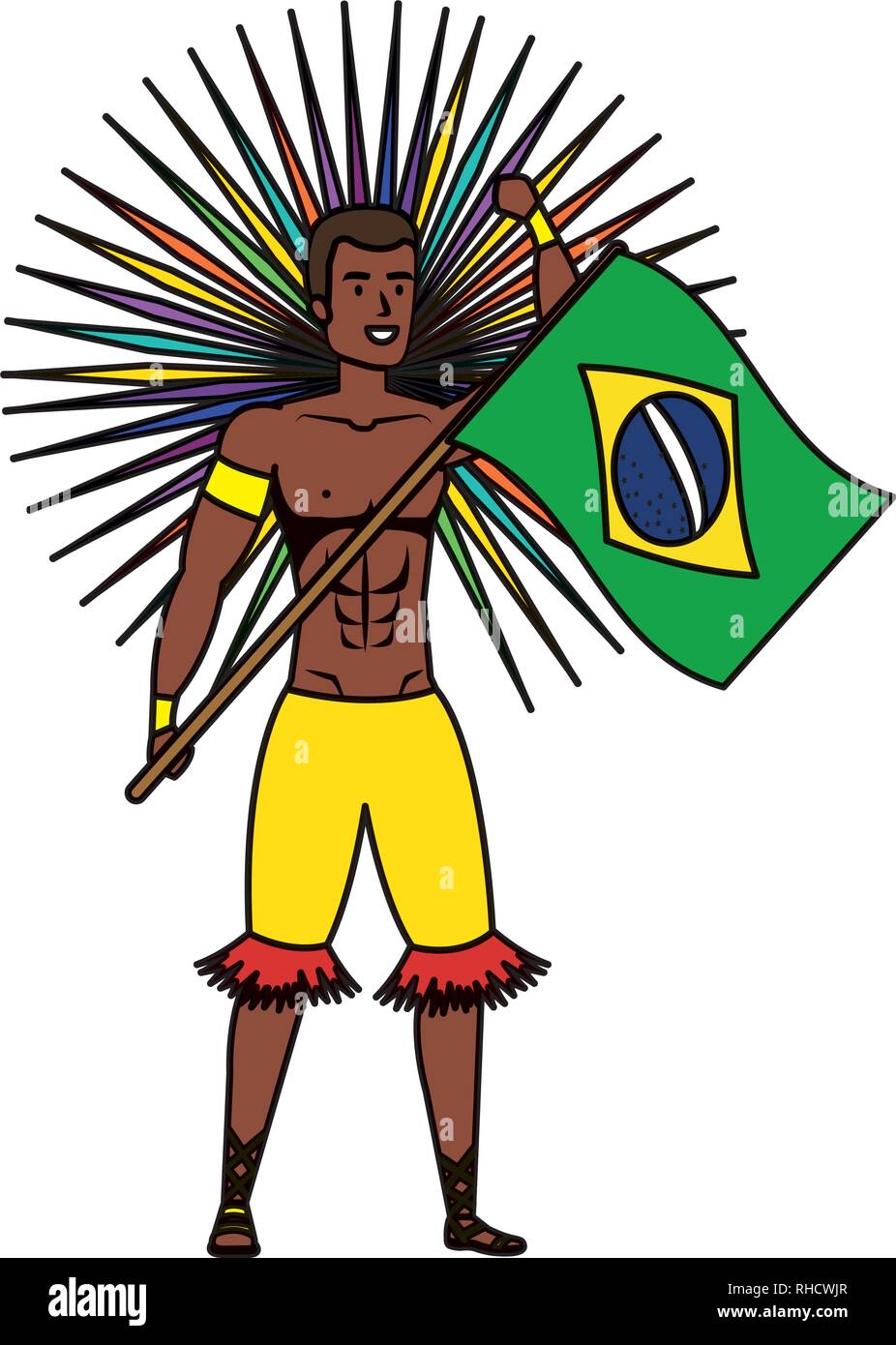 brazilian male dancer waving flag Stock Vector Image & Art - Alamy