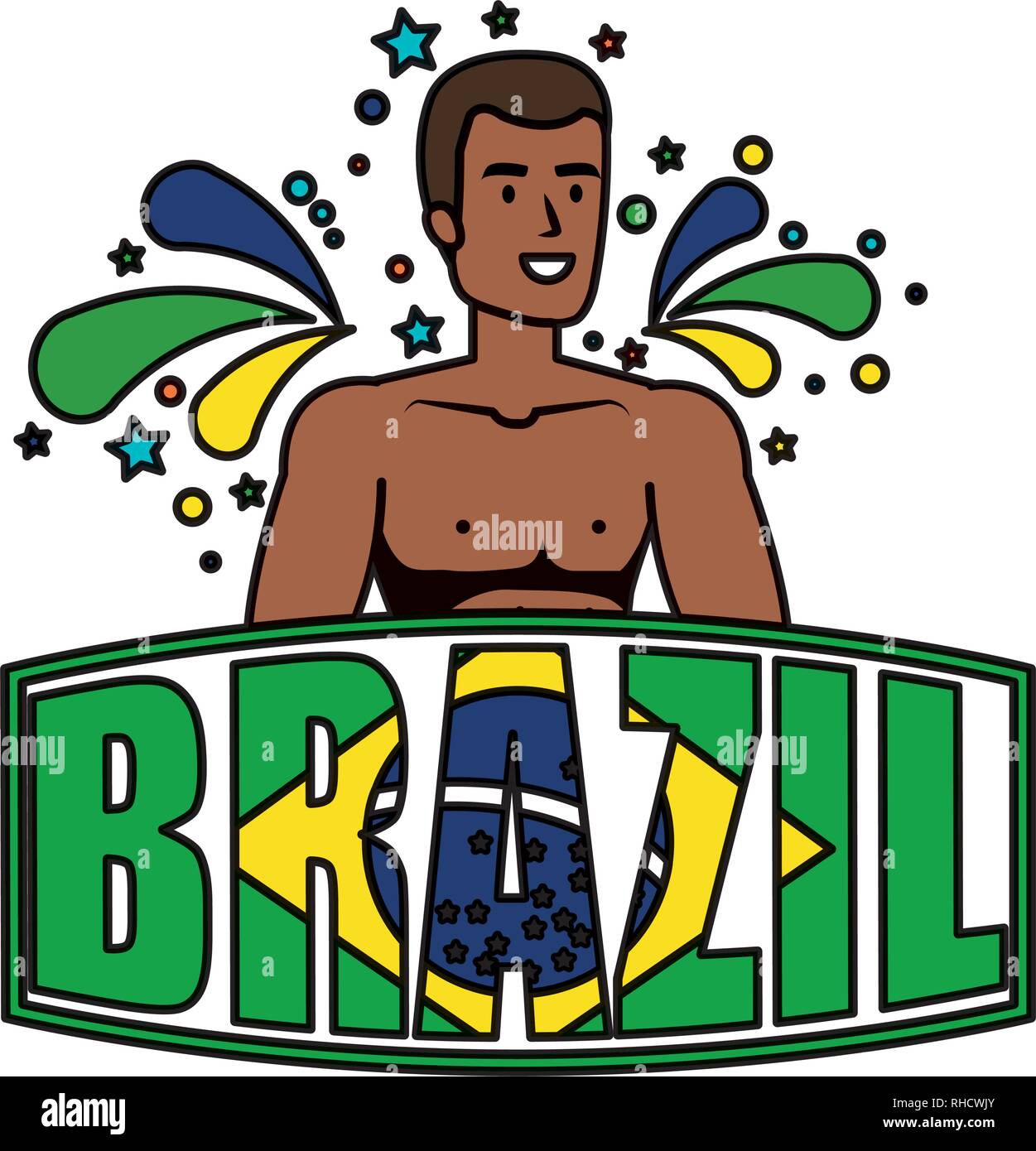 brazilian male dancer with brazil label Stock Vector Image & Art - Alamy