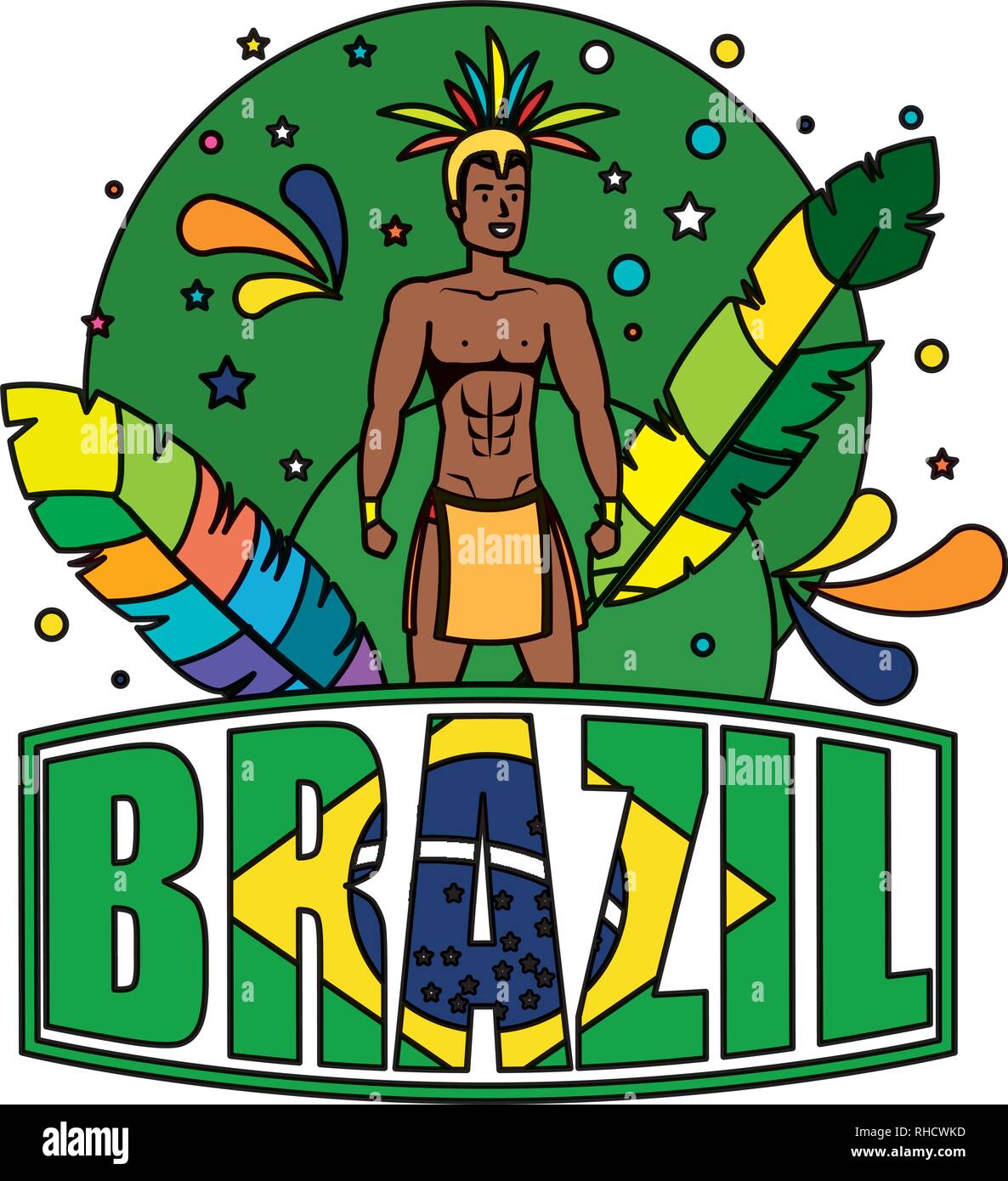 brazilian male dancer with brazil label Stock Vector Image & Art - Alamy