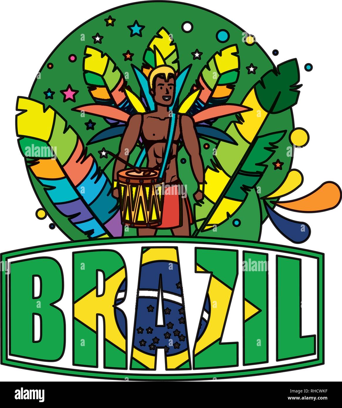 brazilian male dancer with brazil label Stock Vector Image & Art - Alamy