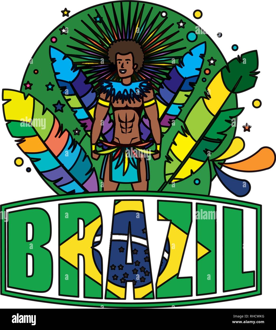 brazilian male dancer with brazil label Stock Vector Image & Art - Alamy