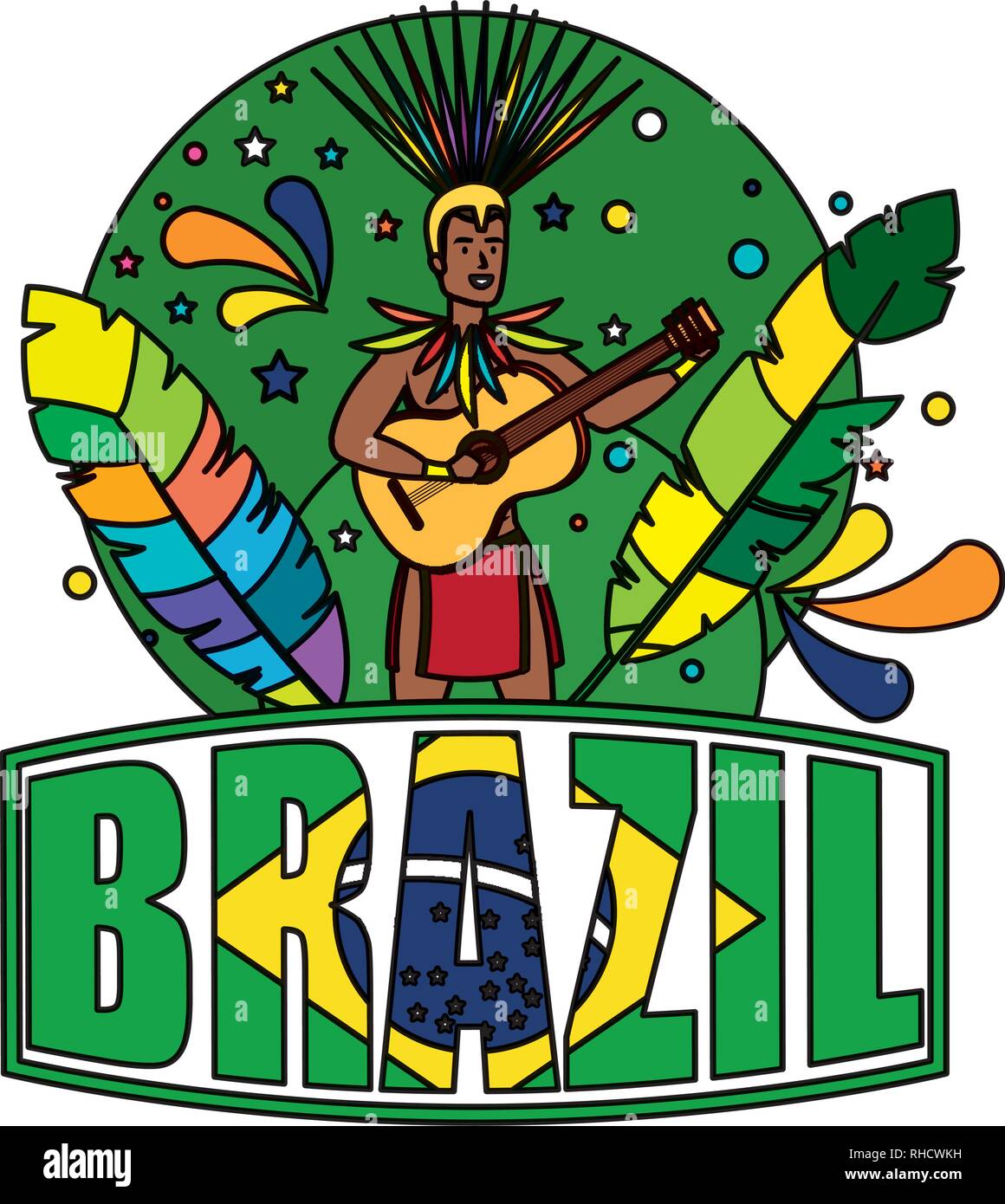 brazilian male dancer with brazil label Stock Vector Image & Art - Alamy