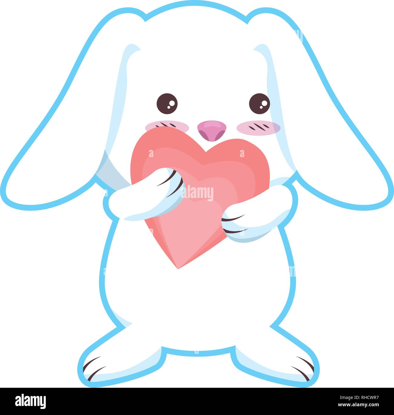 cute rabbit with heart love Stock Vector Image & Art - Alamy