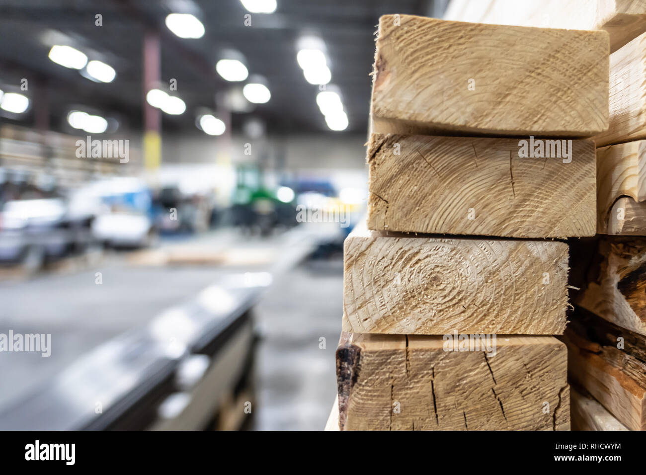 pieces of lumber to make crates at factory Stock Photo Alamy