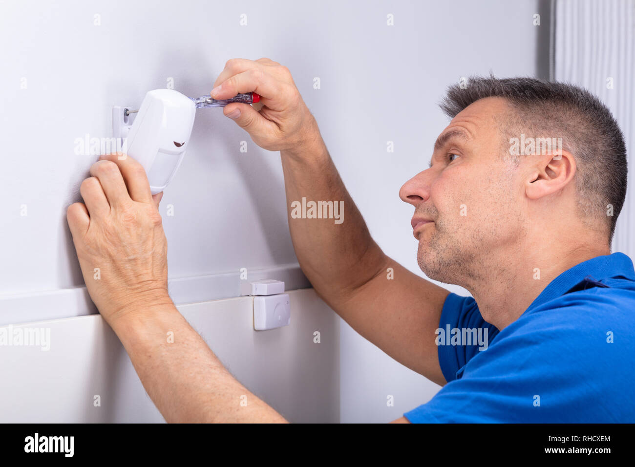 Security system sensor on door hi-res stock photography and images - Alamy