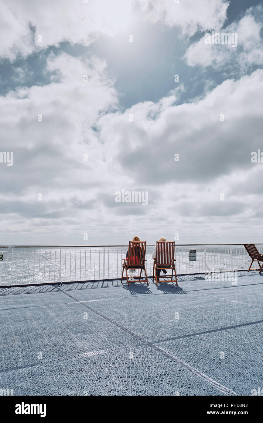 Passenger sitting on sun deck hi-res stock photography and images - Alamy